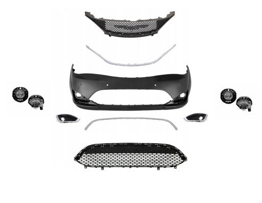 Complete New Front Bumper with PDC, Halogens, and LEDs for Chrysler Pacifica 2017-2020