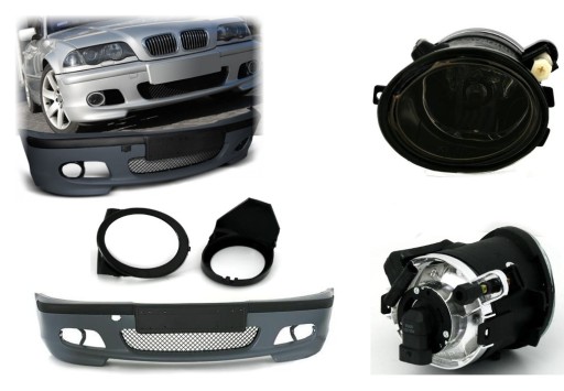 BMW E46 Front Bumper for Painting with Fog Lights