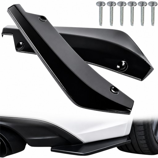 UNIVERSAL REAR BUMPER SKIRTERS GLOSS BLACK BWM VW SKODA AUDI